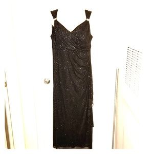 Floor length black spark dress